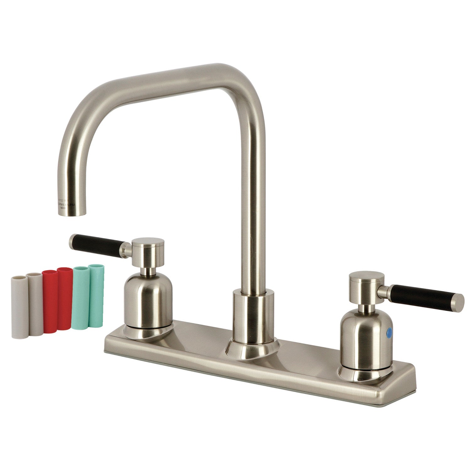 Kingston Sona FB2148DKL - Kaiser Two-Handle 2-Hole 8" Centerset Kitchen Faucet, Brushed Nickel — image 1